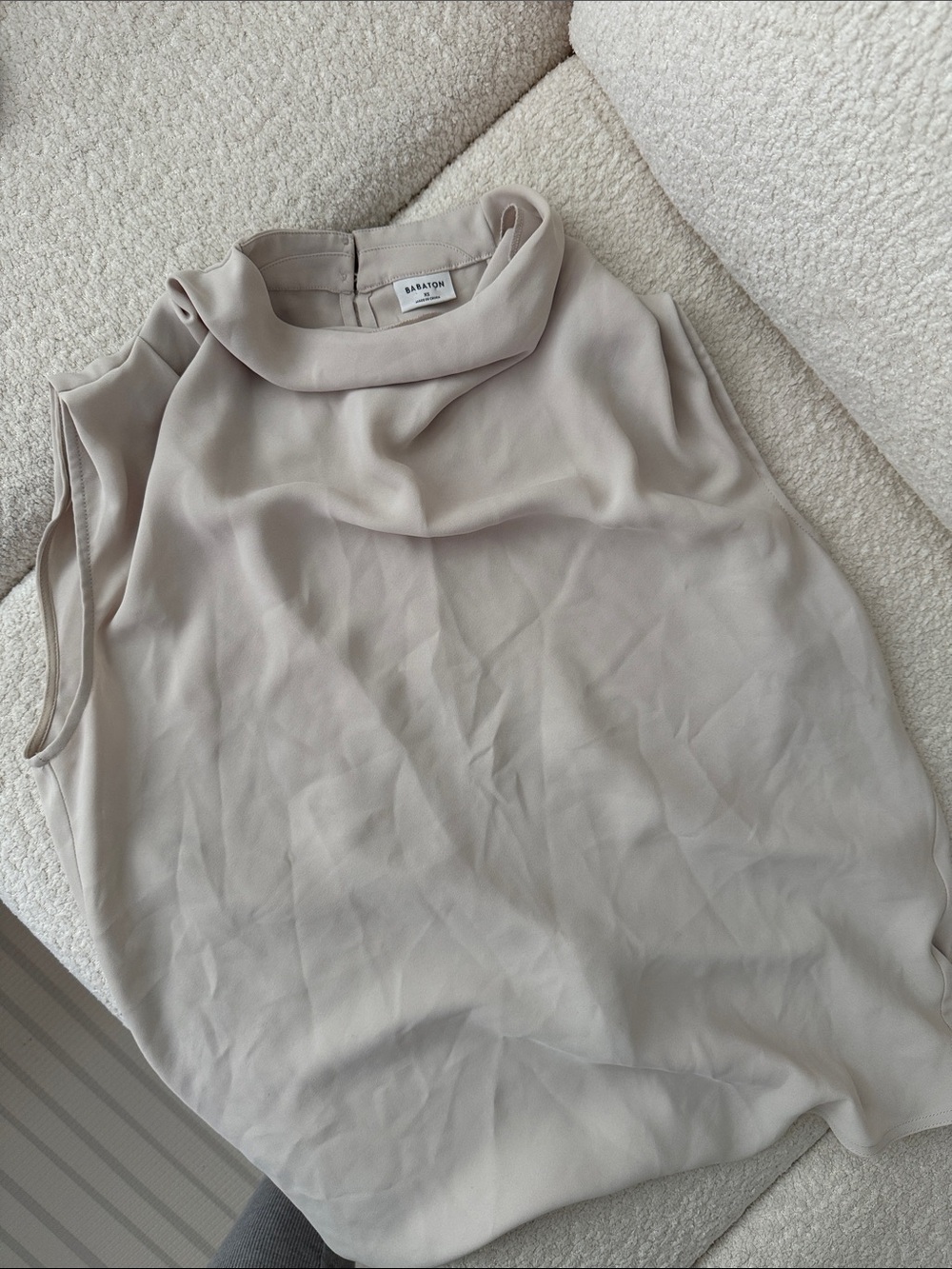 Babaton Sleeveless Mock Neck Camisole in Light Taupe